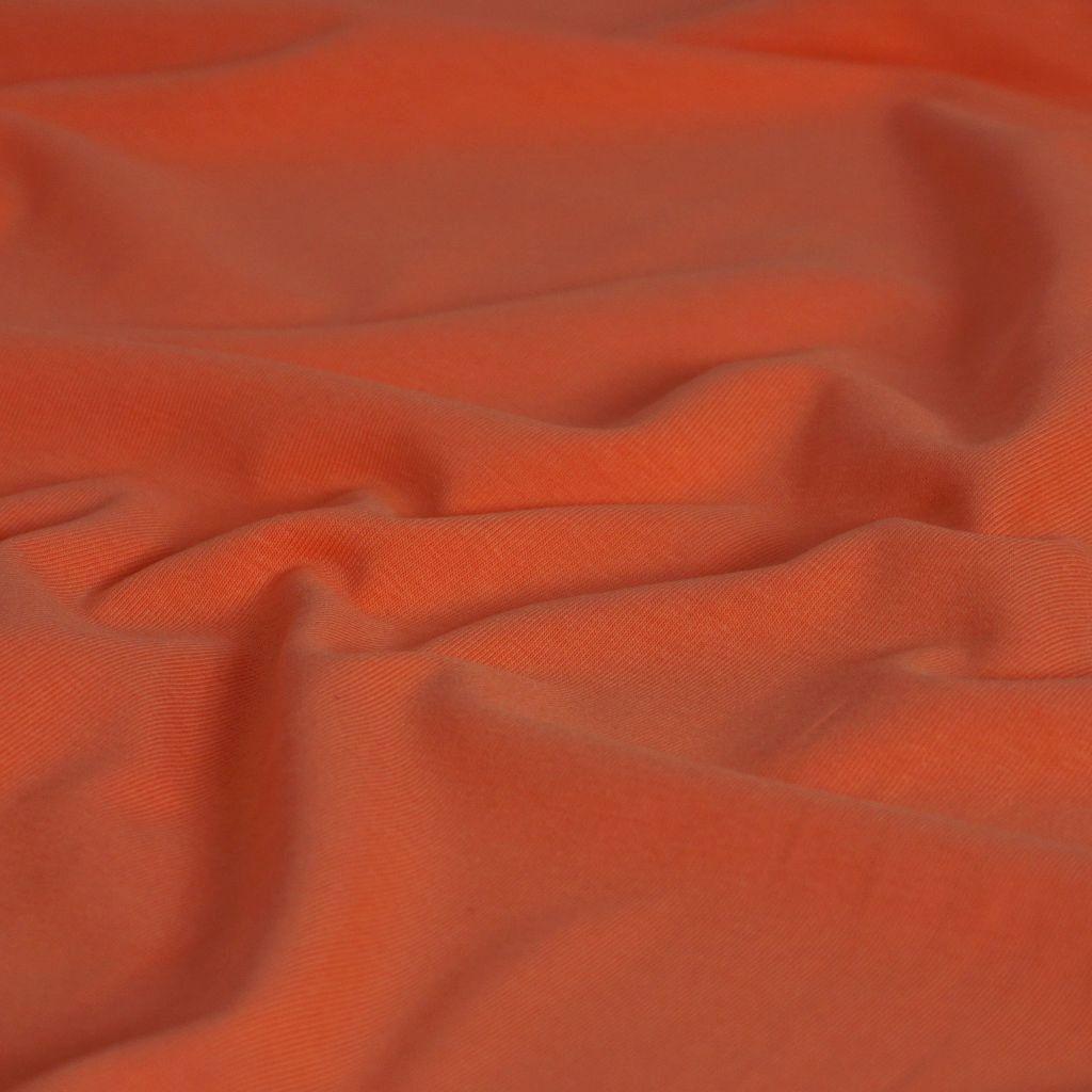 Singlejersey uni aus Baumwolle aprikose - Bio